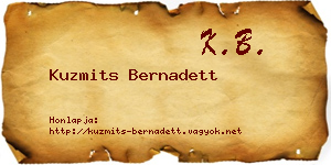 Kuzmits Bernadett névjegykártya