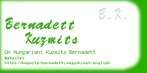 bernadett kuzmits business card